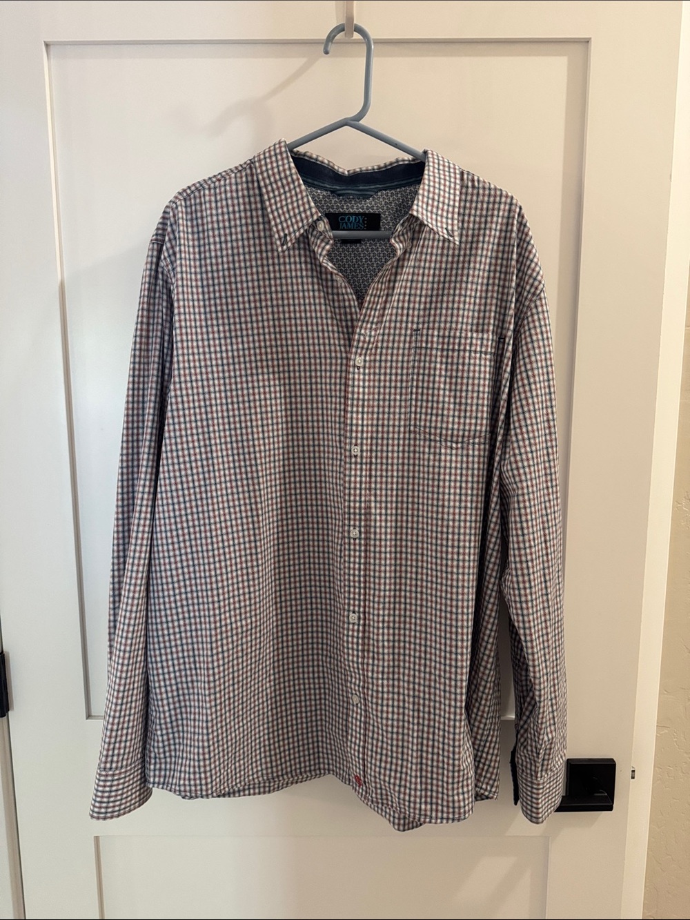 Cody James Plaid Long-Sleeve Button-Up Shirt - Red, White & Blue